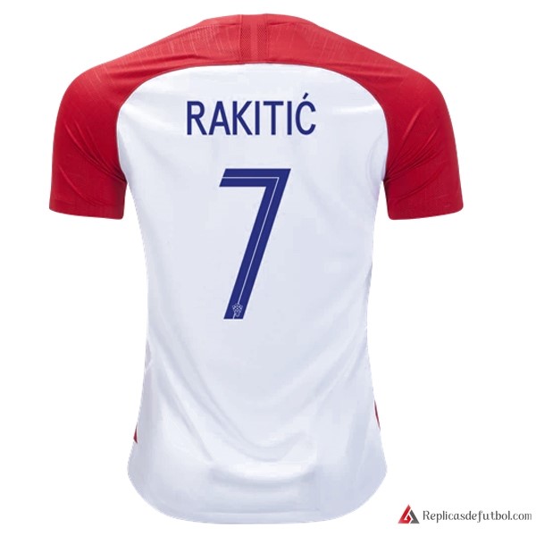 Camiseta Seleccion Croatia Primera equipación Rakitic 2018 Rojo
